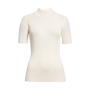 NWT Lafayette 148 New York Ribbed Mock-Neck Sweater White Top $598 - Size M